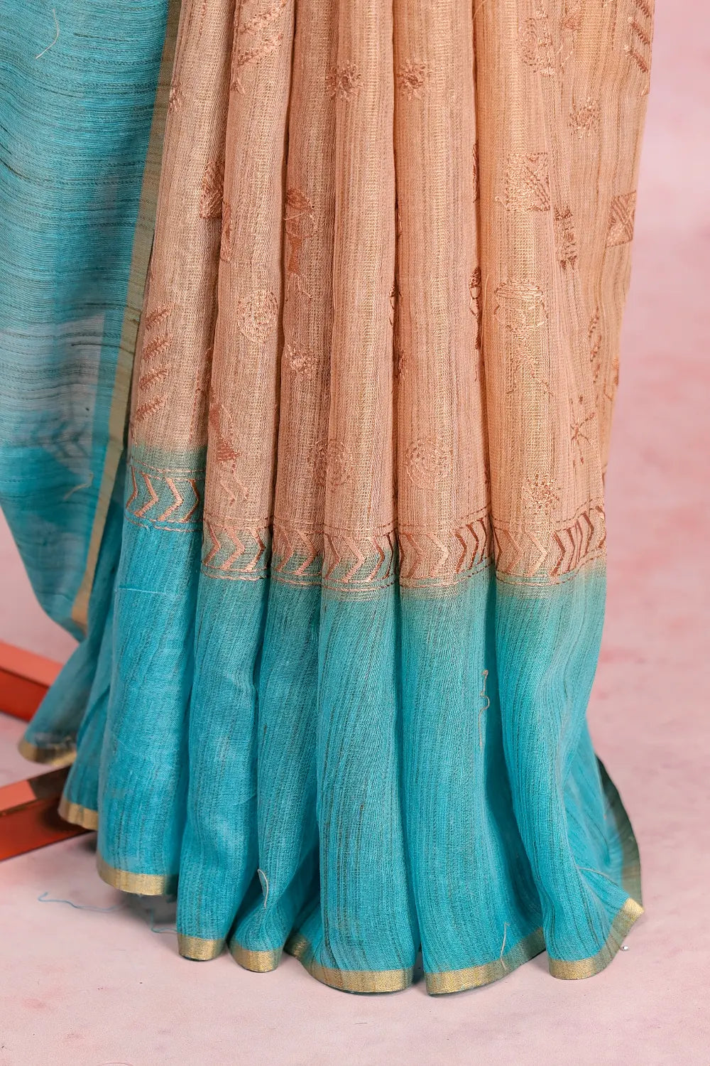 Gold Semi Jute Saree