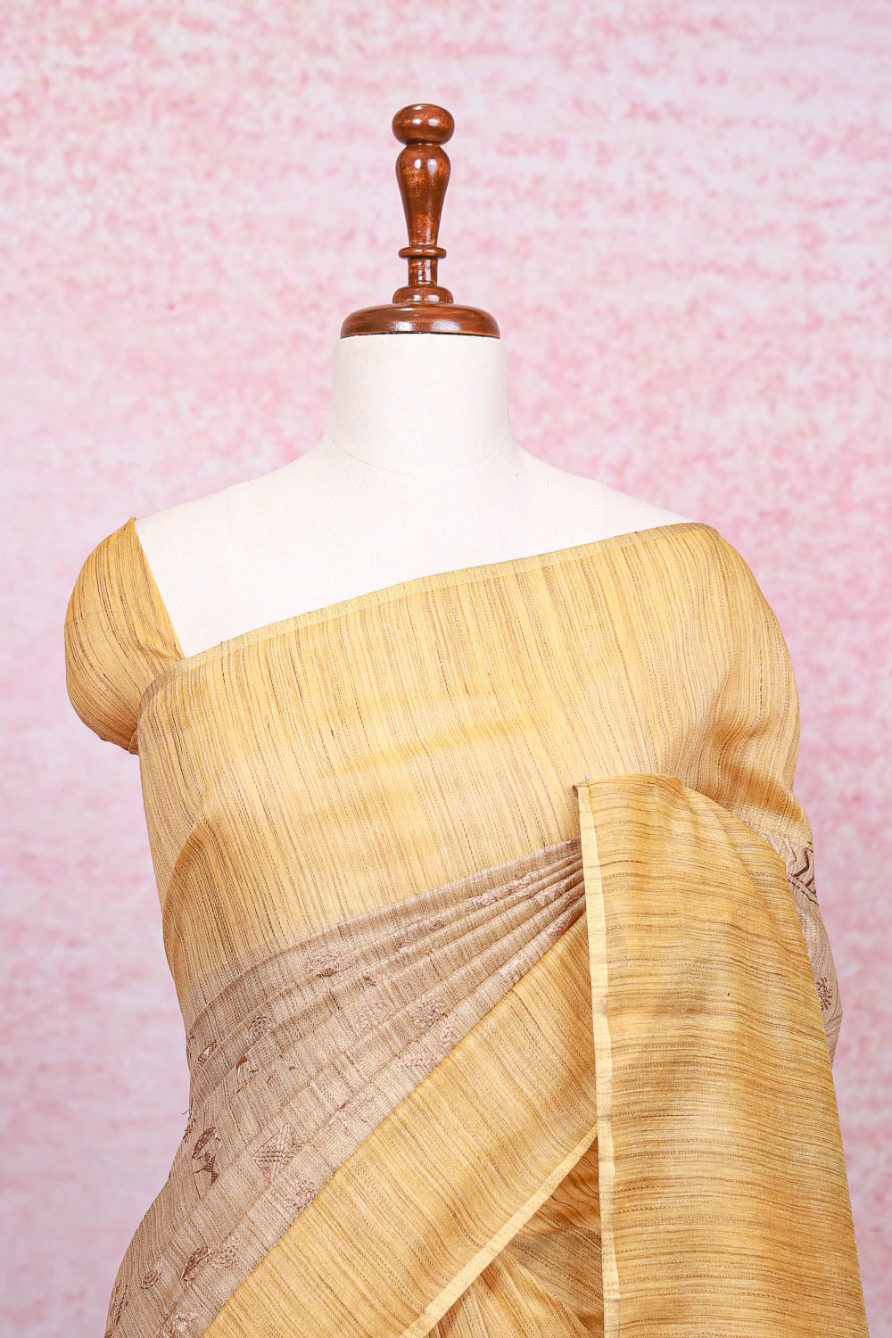 Golden Yellow Semi Jute Saree