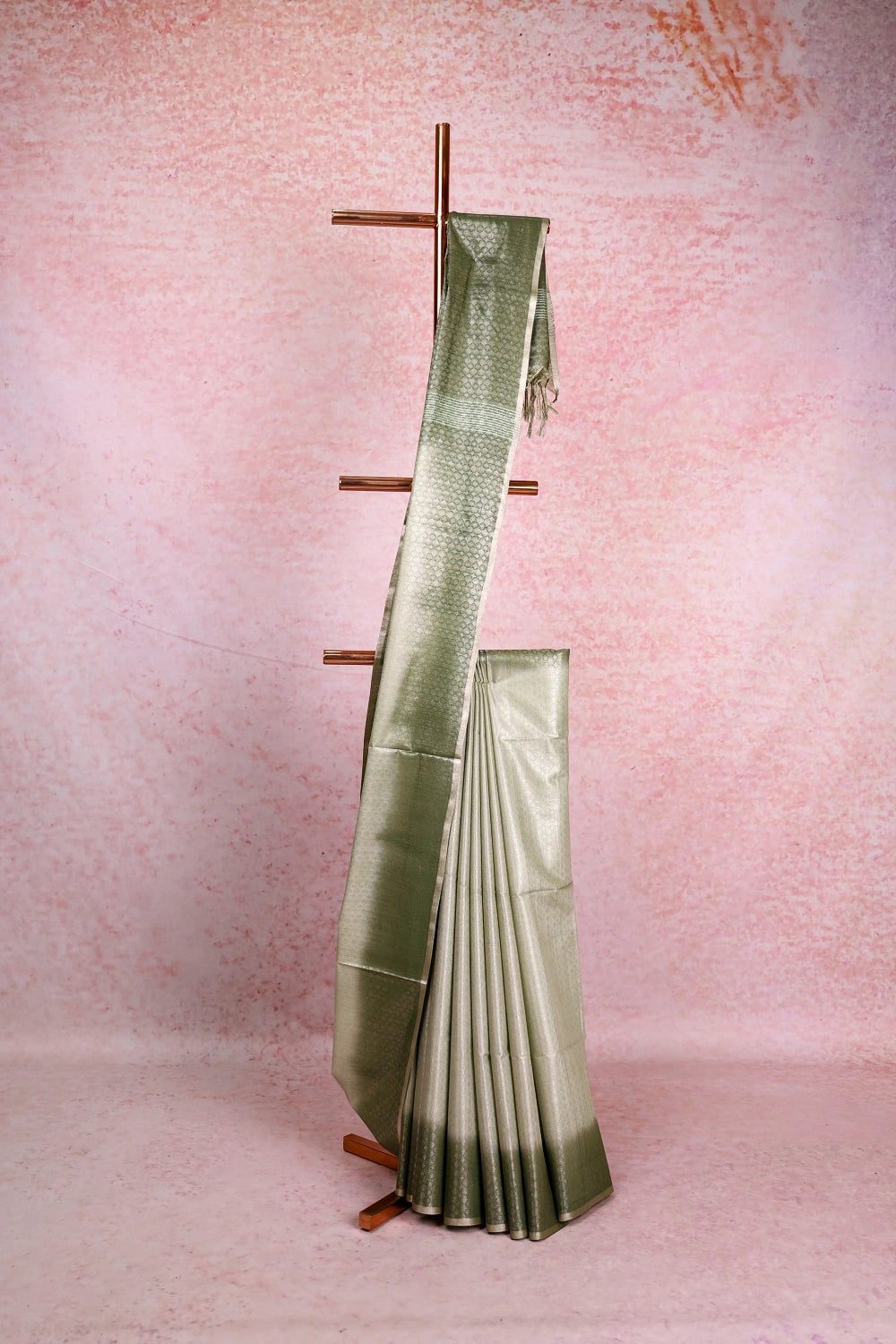 Copper Semi Tussar Saree