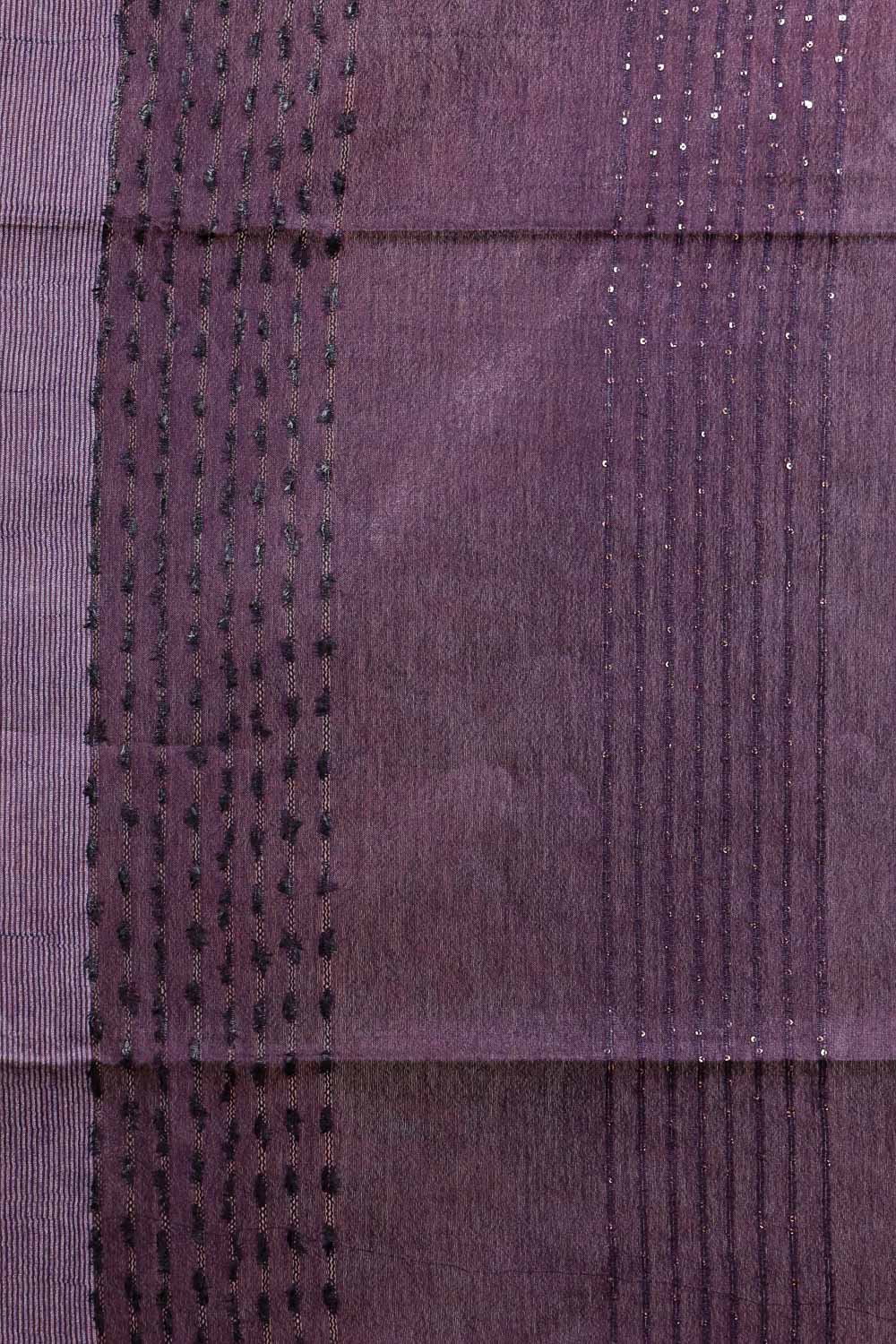 Grape Color Semi Tussar Saree