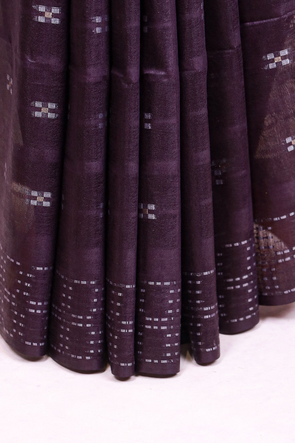 Grape Color Semi Tussar Saree