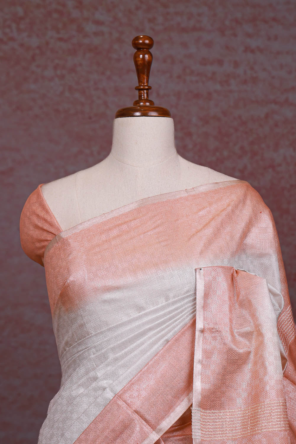 White Semi Tussar Saree