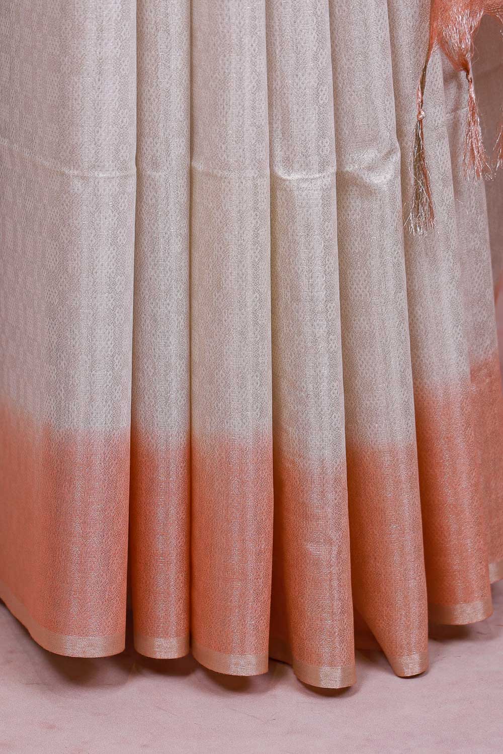 White Semi Tussar Saree