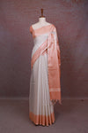 White Semi Tussar Saree