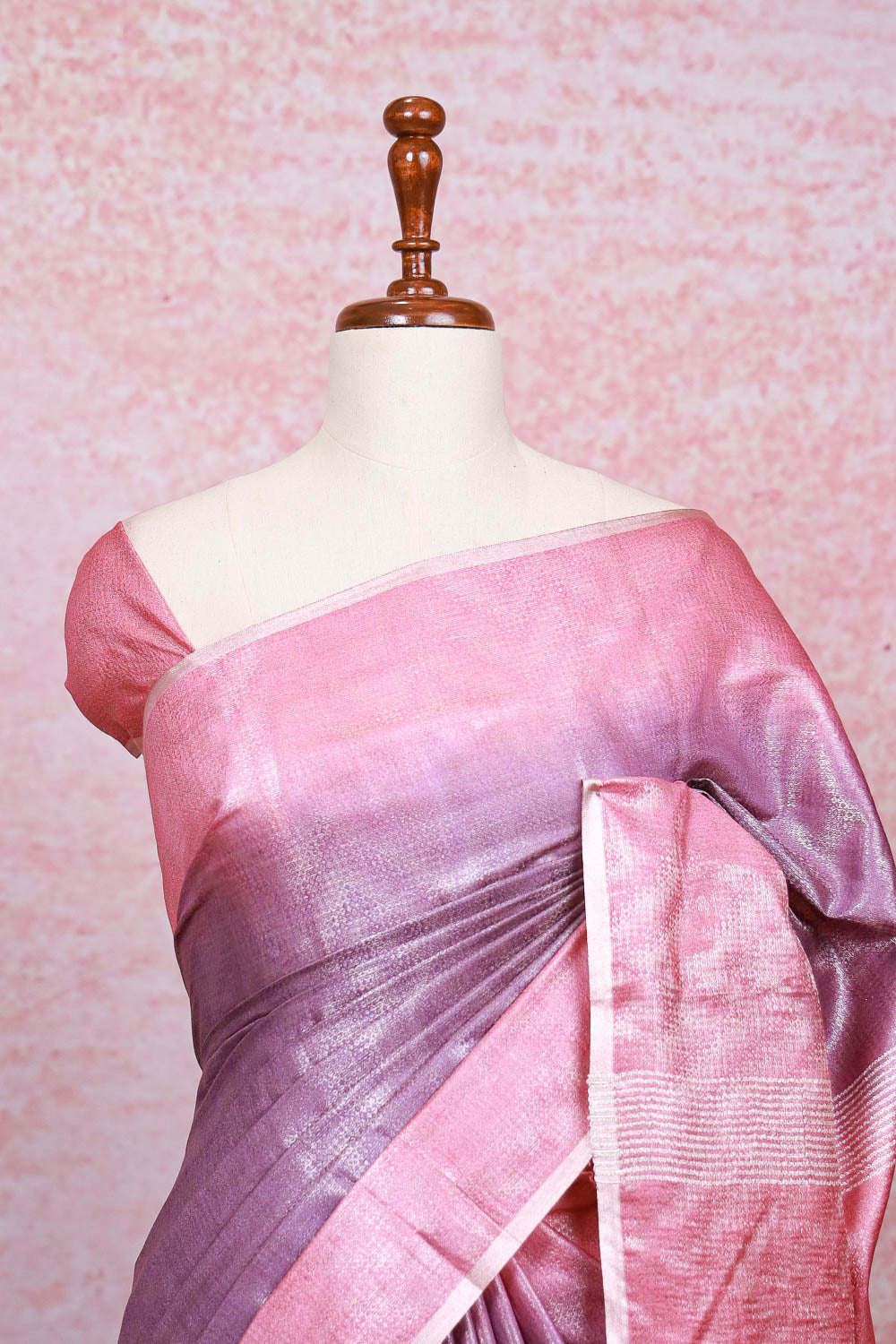 Lavender Semi Tussar Saree