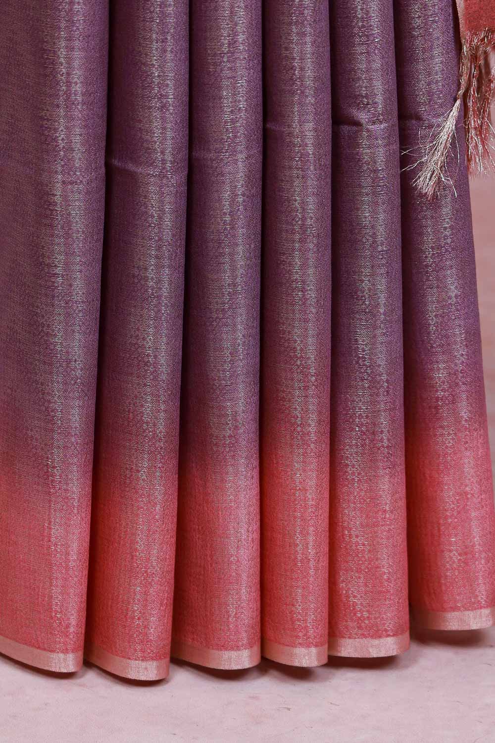Lavender Semi Tussar Saree