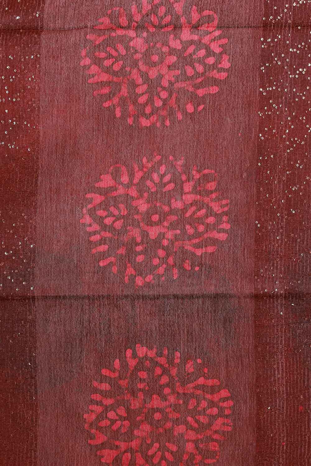 Dark Wine Semi Tussar Saree