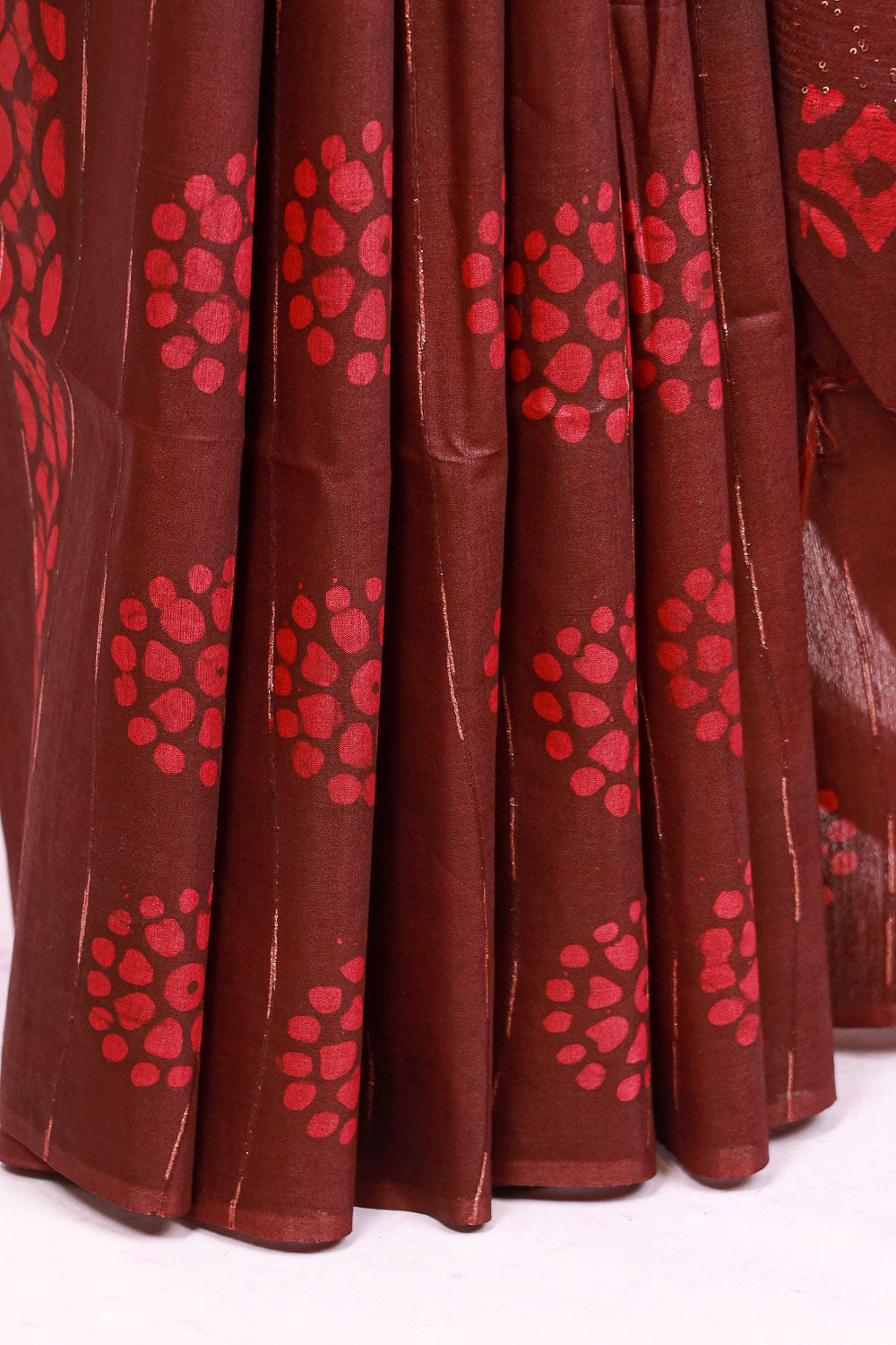 Dark Wine Semi Tussar Saree