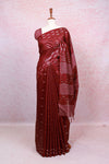Dark Wine Semi Tussar Saree
