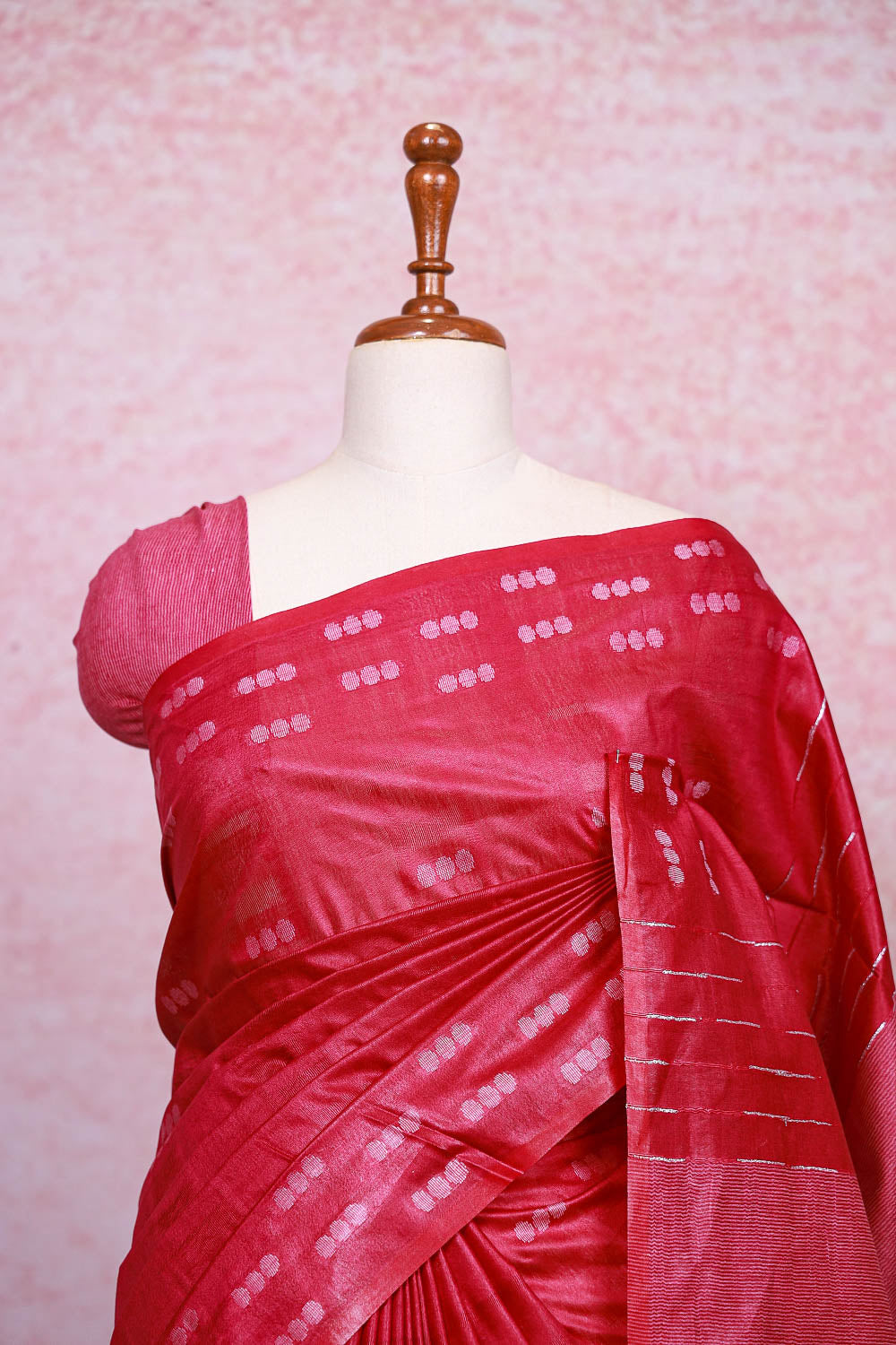 Rani Pink Semi Tussar Saree - Seematti