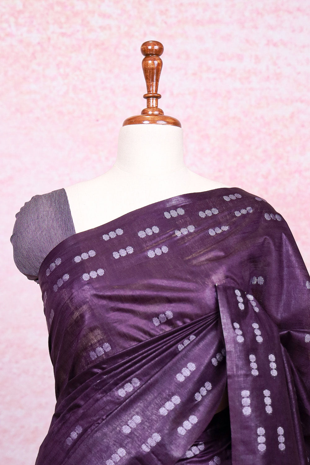 Grape Semi Tussar Saree