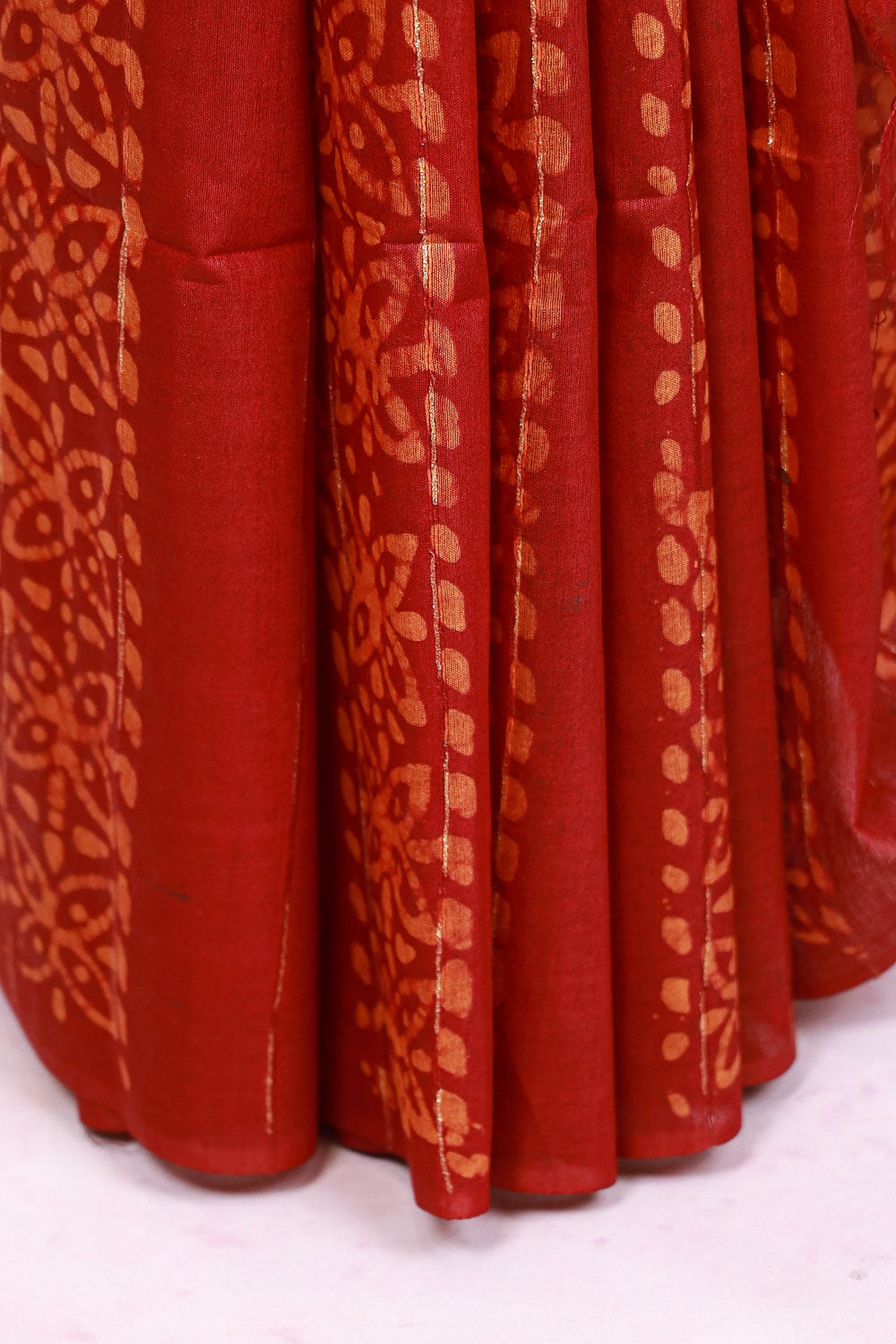 Maroon Semi Tussar Saree