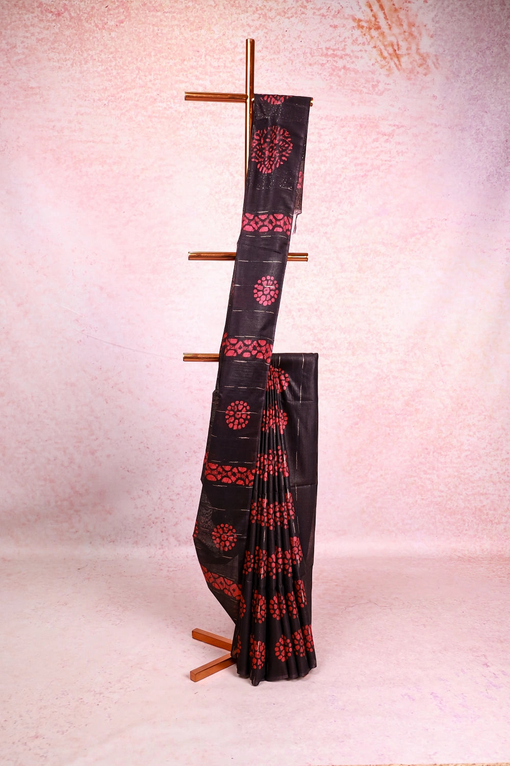 Dark Wine Semi Tussar Saree