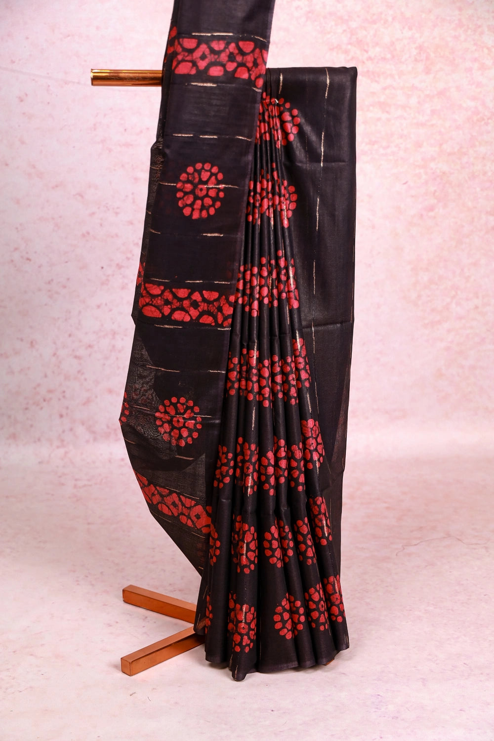 Dark Wine Semi Tussar Saree