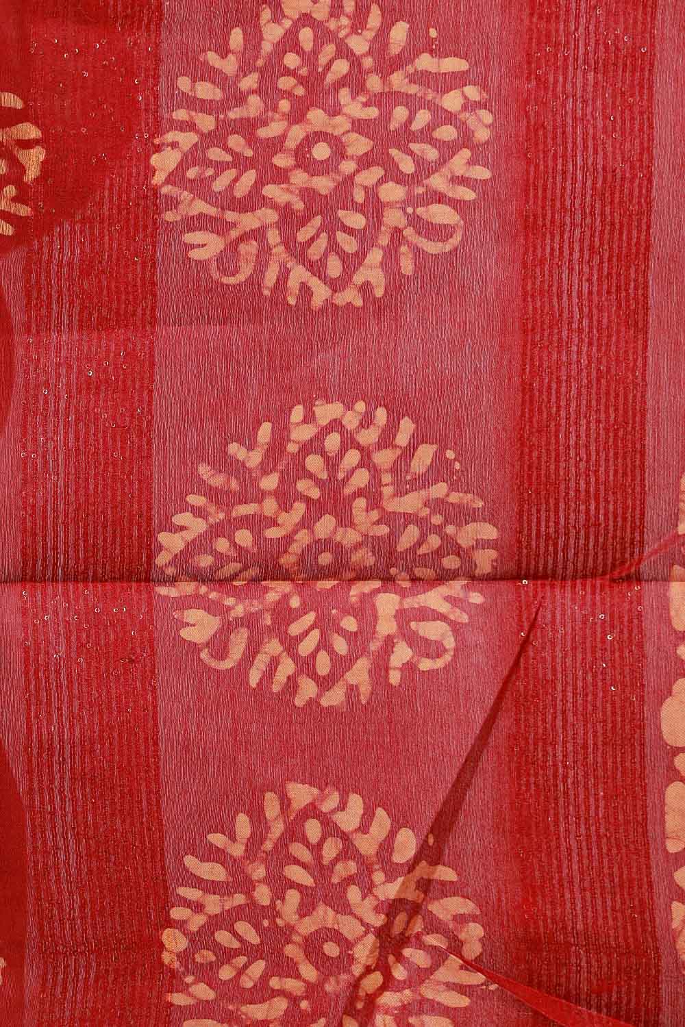 Maroon Semi Tussar Saree