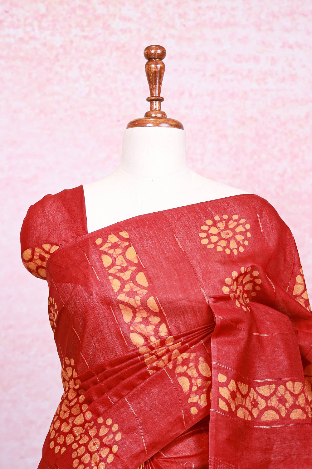 Maroon Semi Tussar Saree