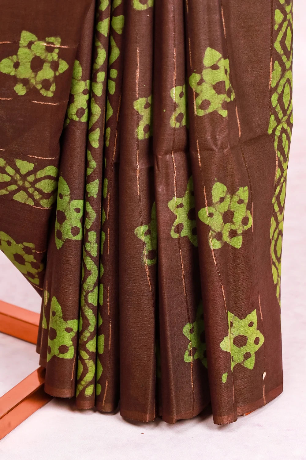 Brownish Green Semi Tussar Saree