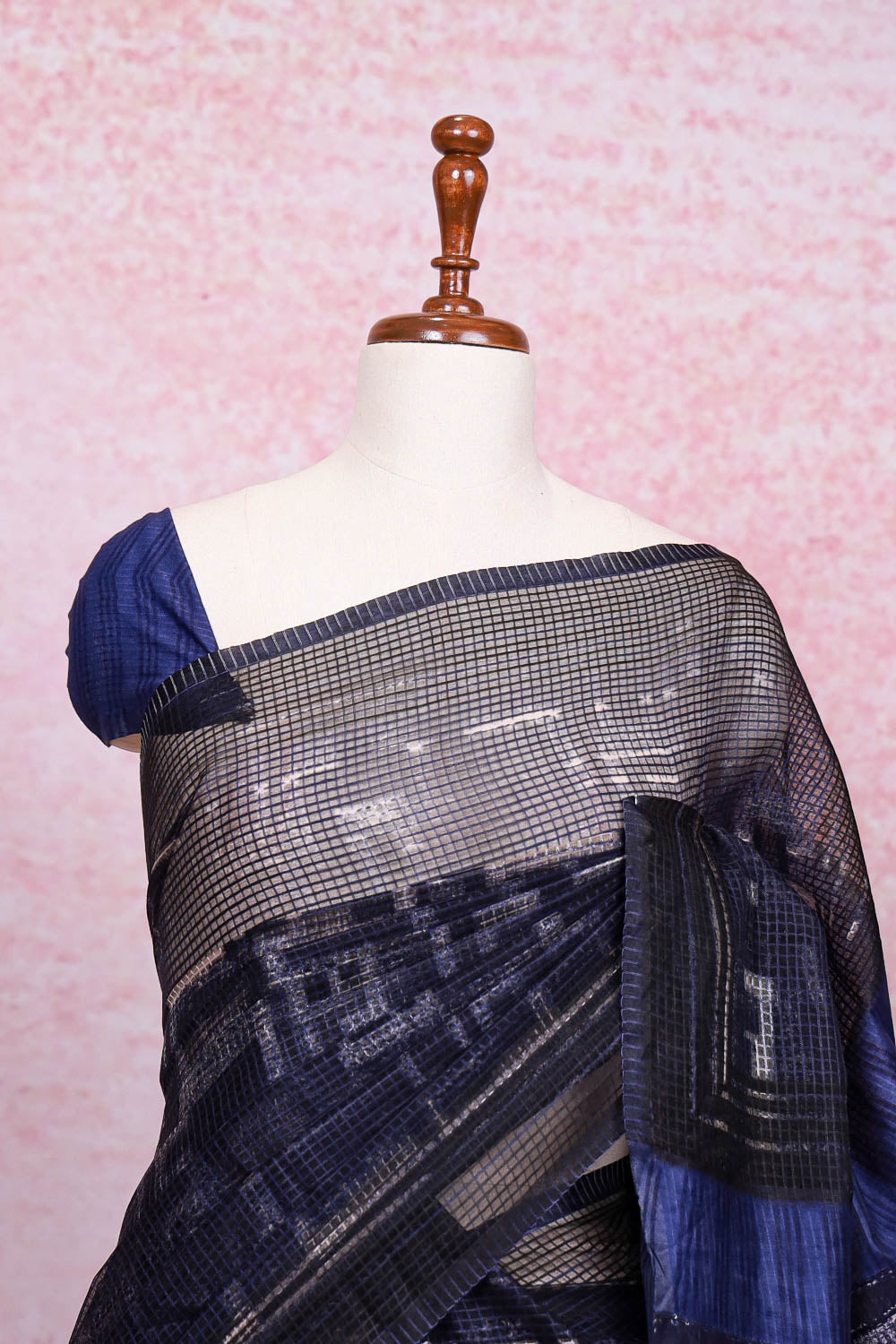 Blue Semi Tussar Saree