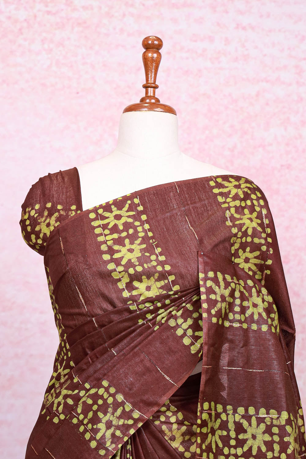 Brown Semi Tussar Saree