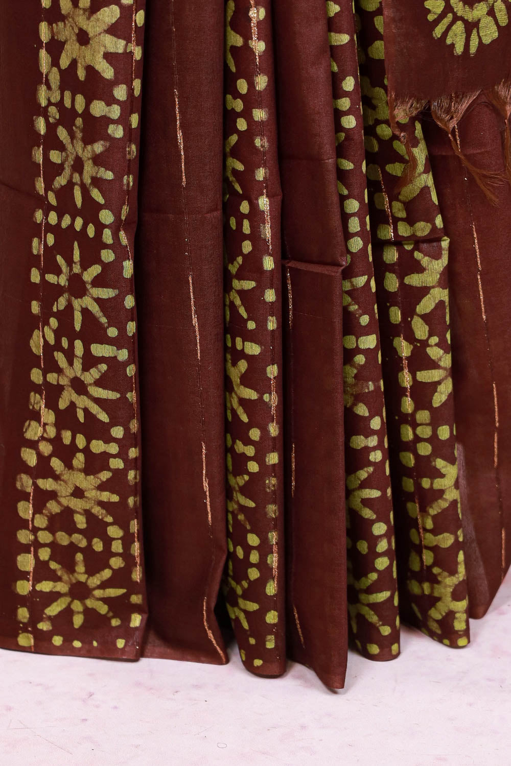 Brown Semi Tussar Saree