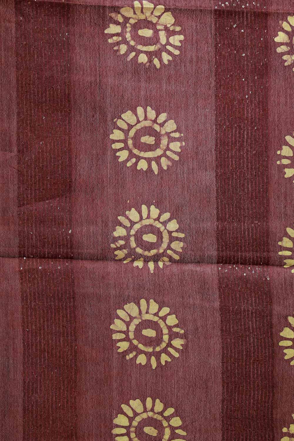 Brown Semi Tussar Saree