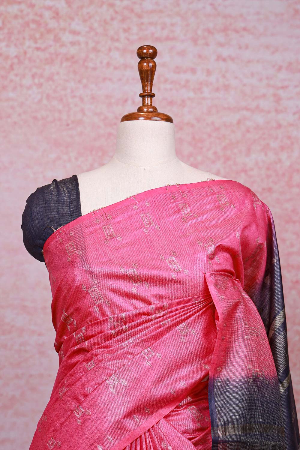 Pink Semi Tussar Saree - Seematti