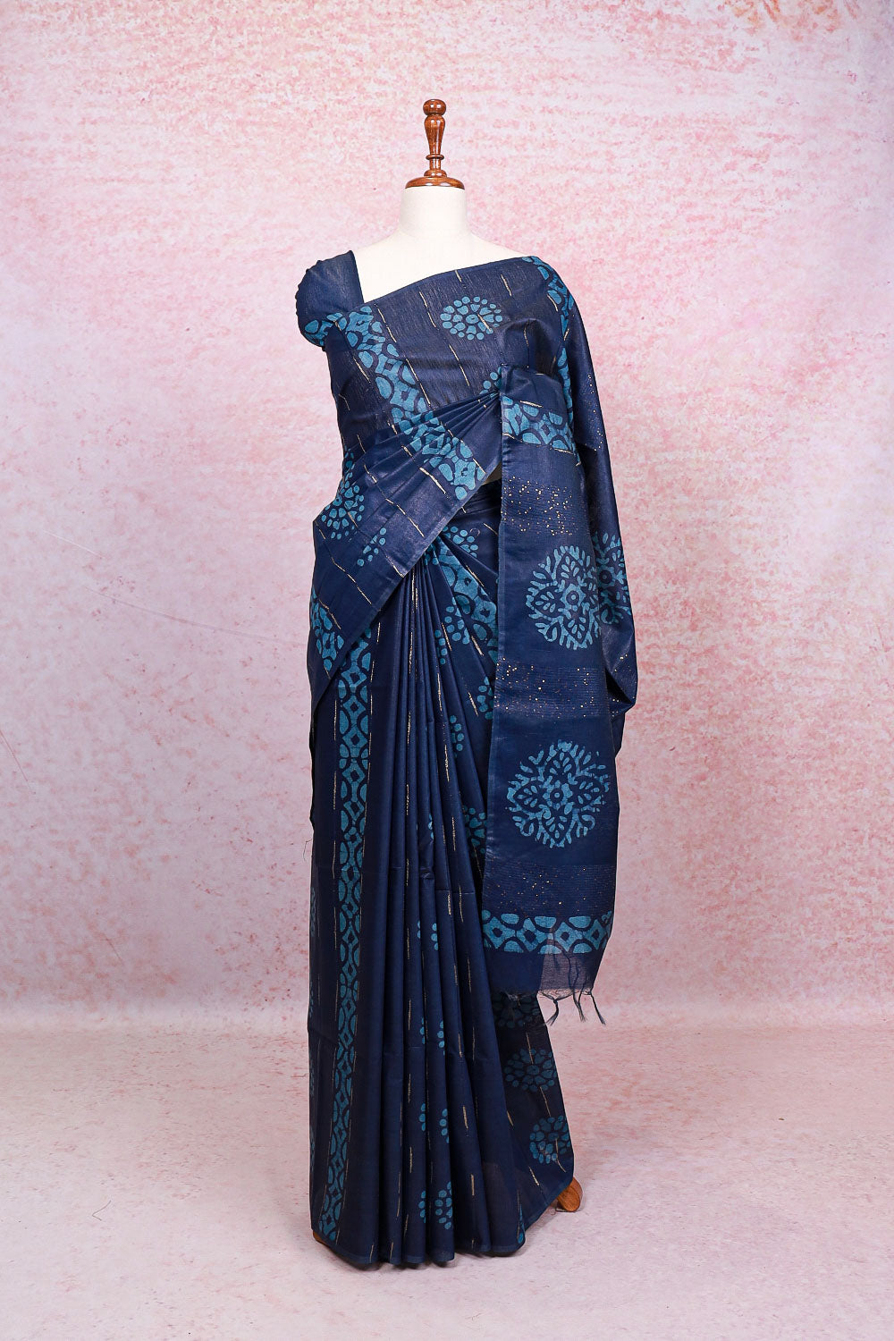 Blue Semi Tussar Saree - Seematti