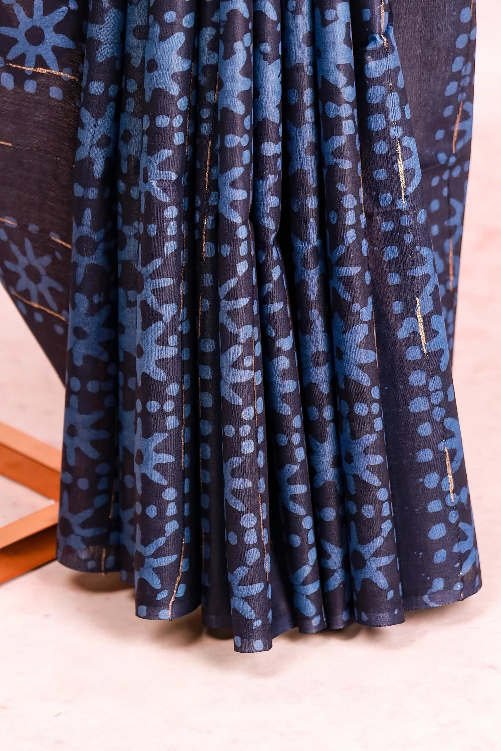 Dark Blue Semi Tussar Saree