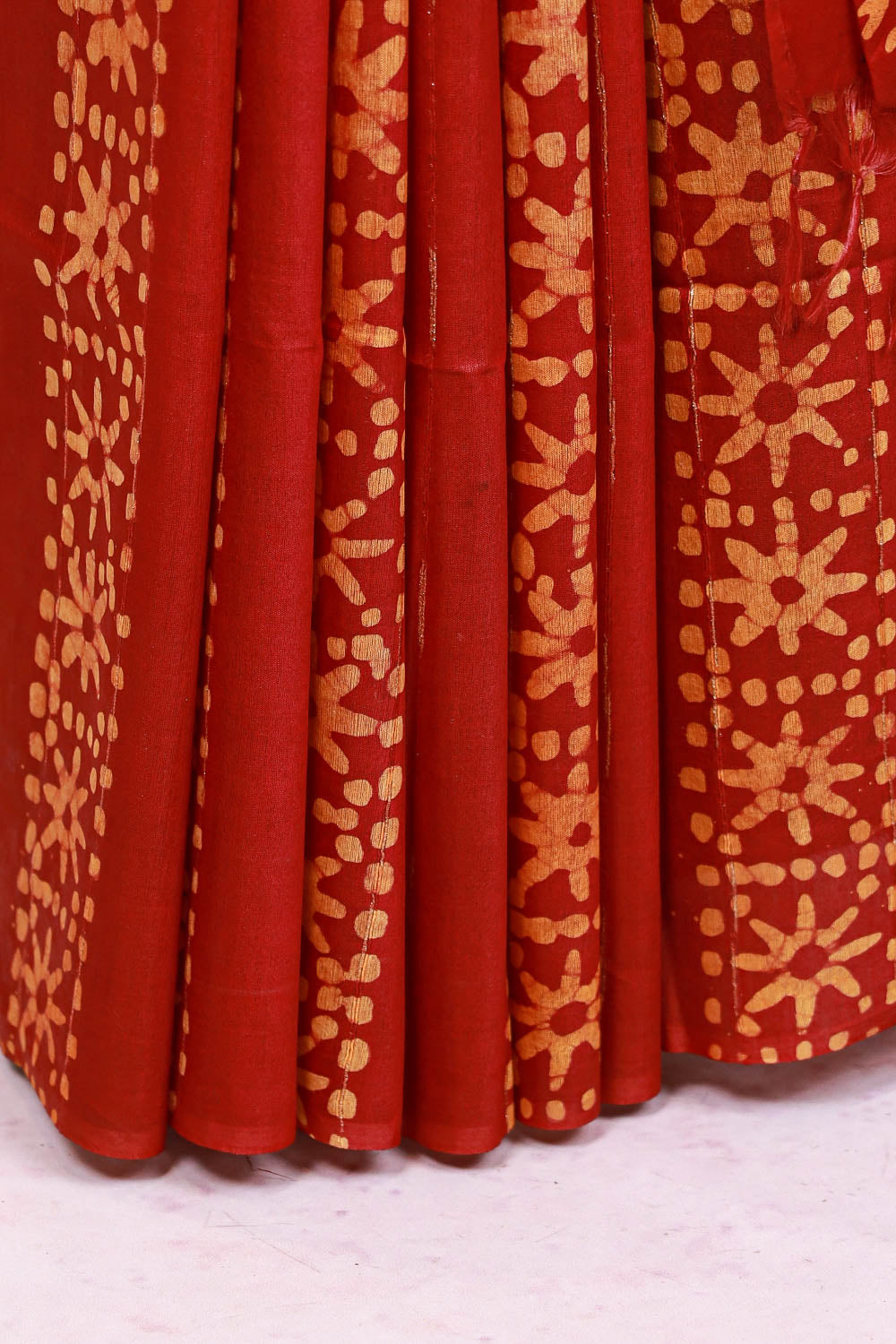 Maroon Semi Tussar Saree - Seematti