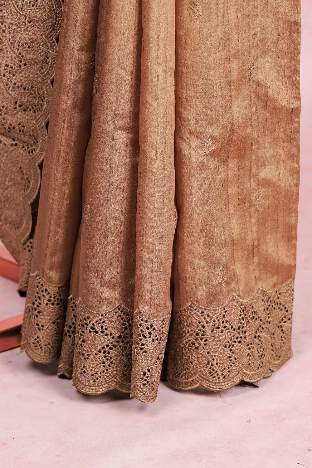 Olive Green Semi Tussar Saree
