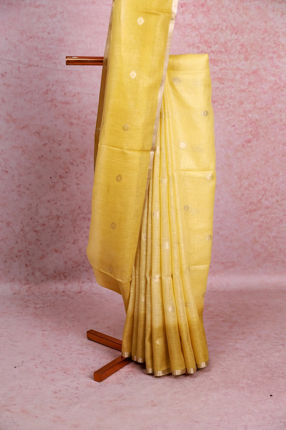 Yellow Linen Saree
