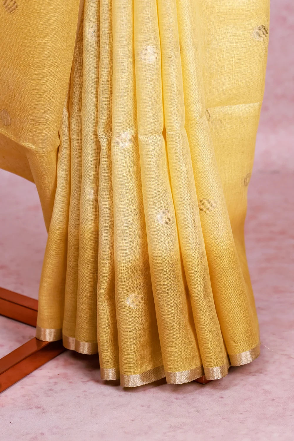 Yellow Linen Saree