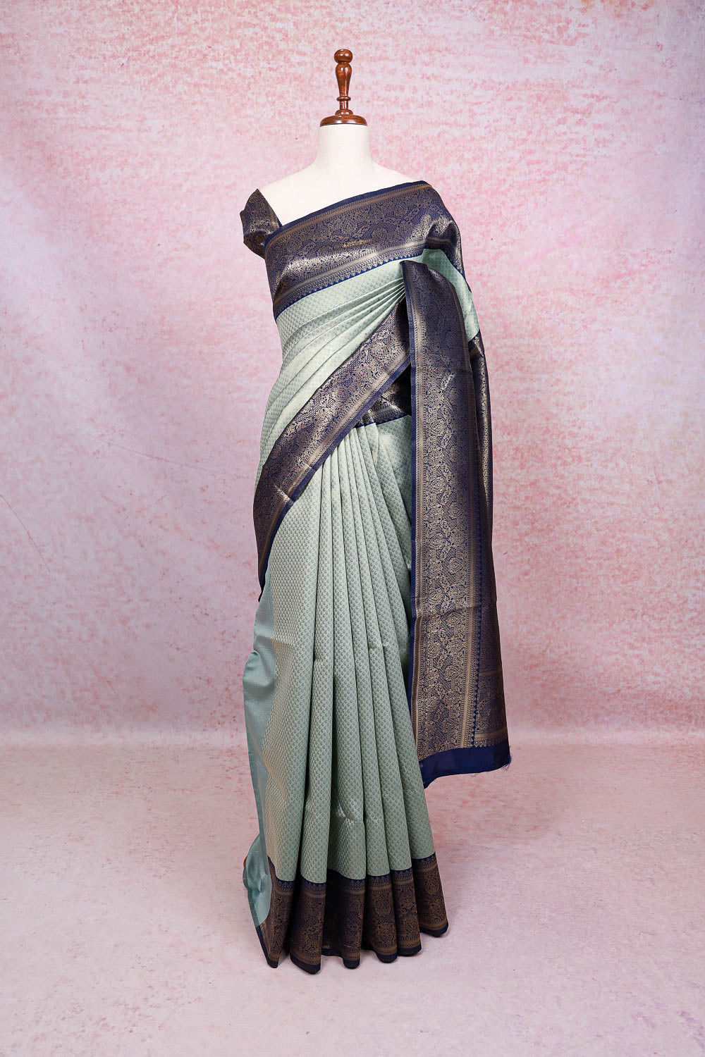 Light Seafoam Green Semi Silk Saree