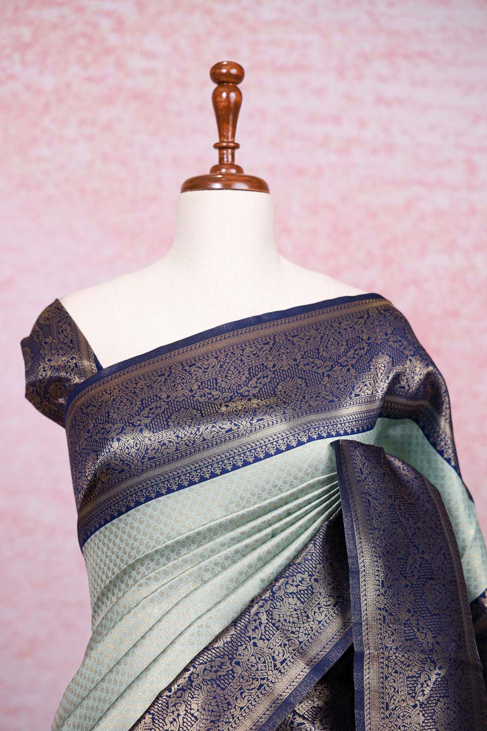 Light Seafoam Green Semi Silk Saree