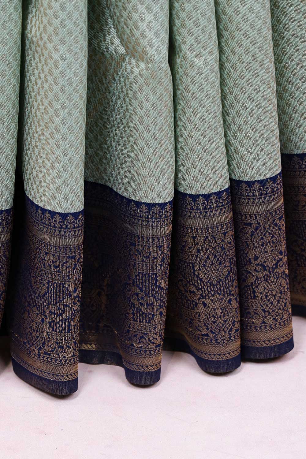 Light Seafoam Green Semi Silk Saree