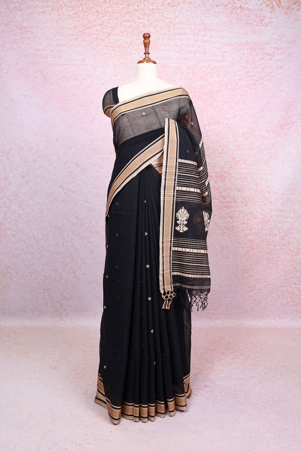 Black Cotton Saree