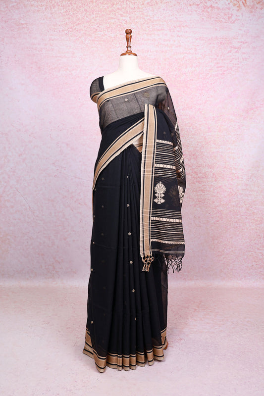 Black Cotton Saree