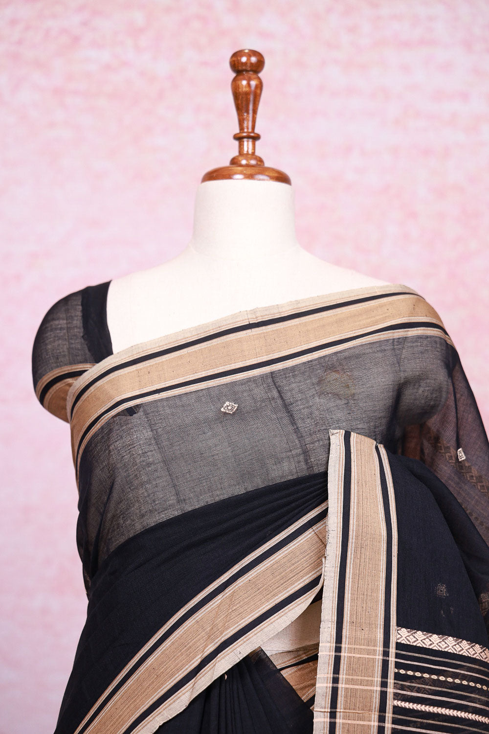 Black Cotton Saree