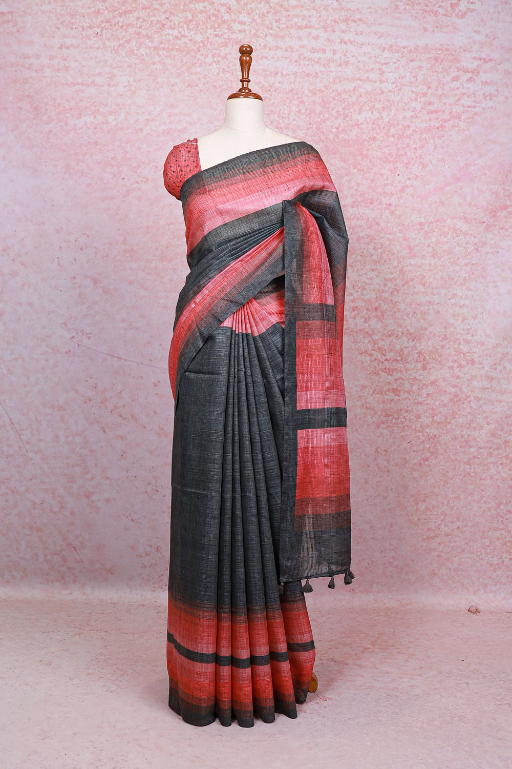 Ash Semi Tussar Saree - Seematti