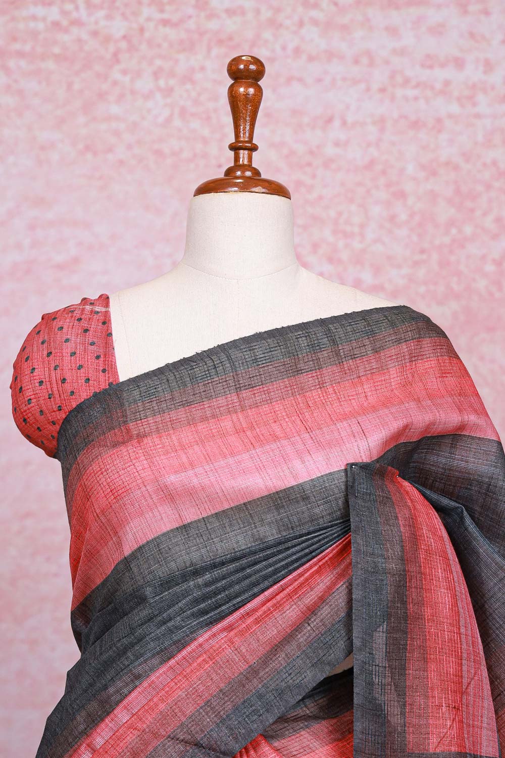 Ash Semi Tussar Saree - Seematti