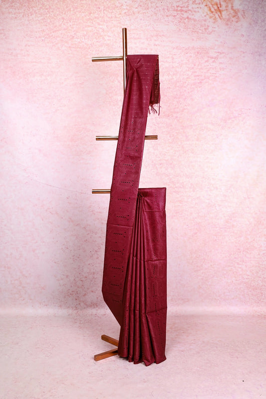 Grape Semi Tussar Saree
