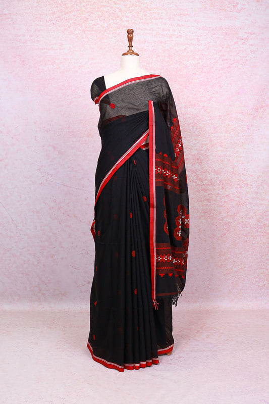 Black Cotton Saree