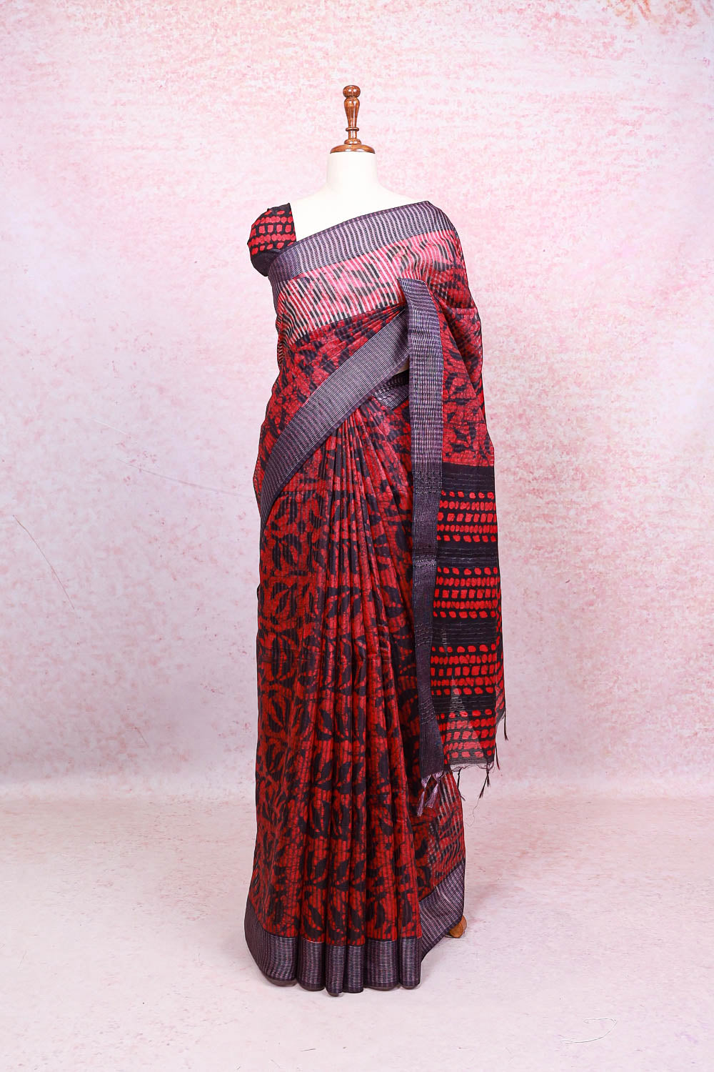 Maroon Semi Tussar Saree - Seematti