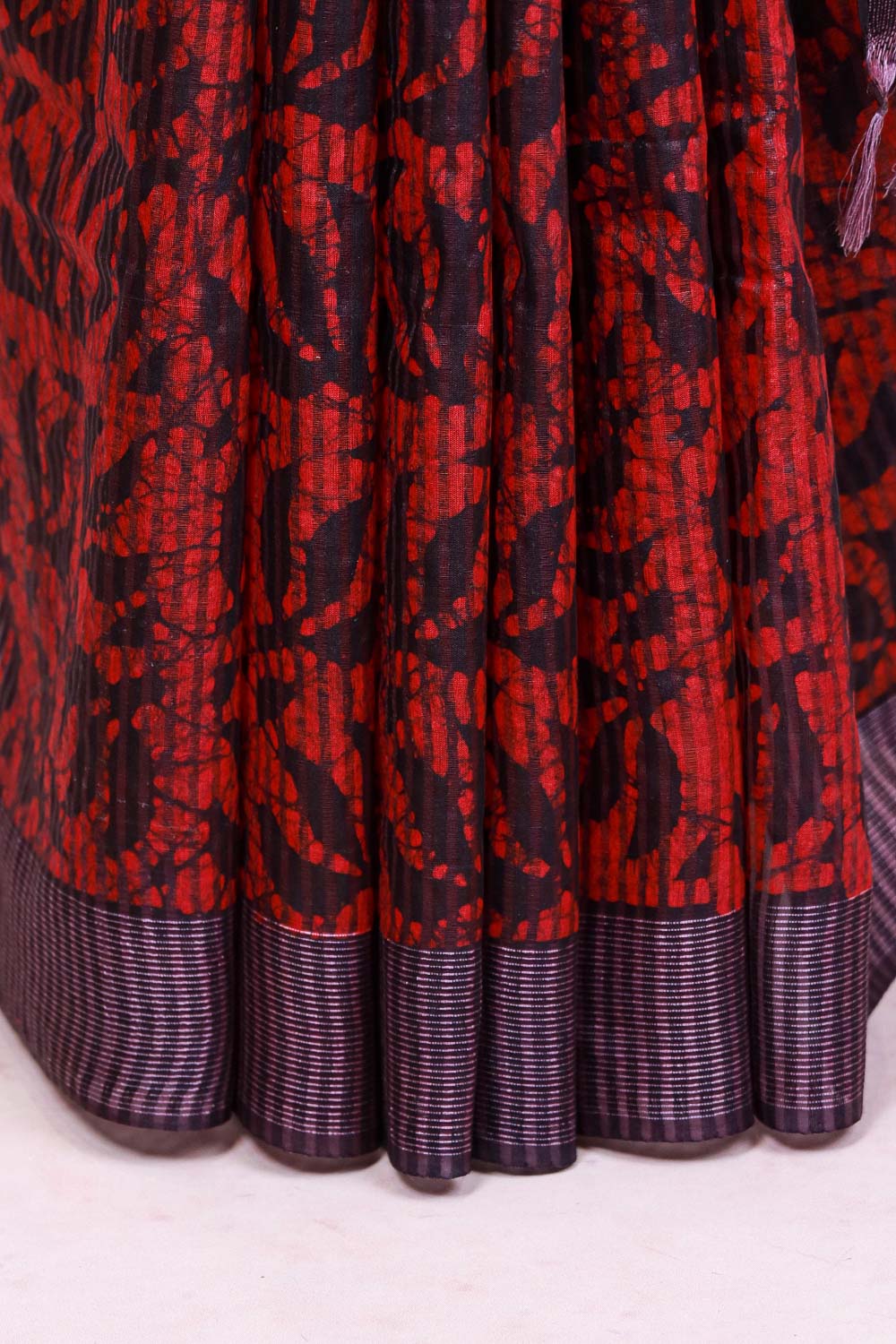 Maroon Semi Tussar Saree - Seematti