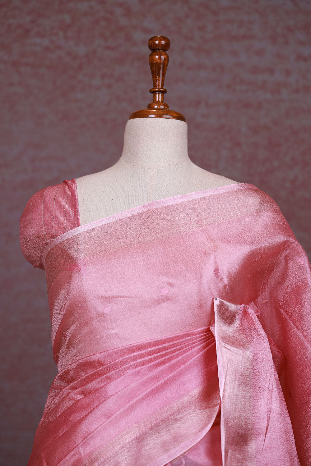 Baby Pink Semi Tussar Saree - Seematti