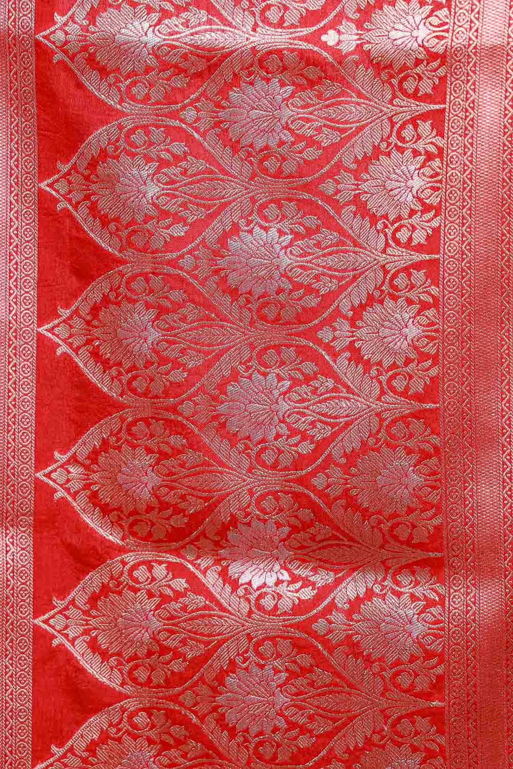 Peach Cotton Silk Saree