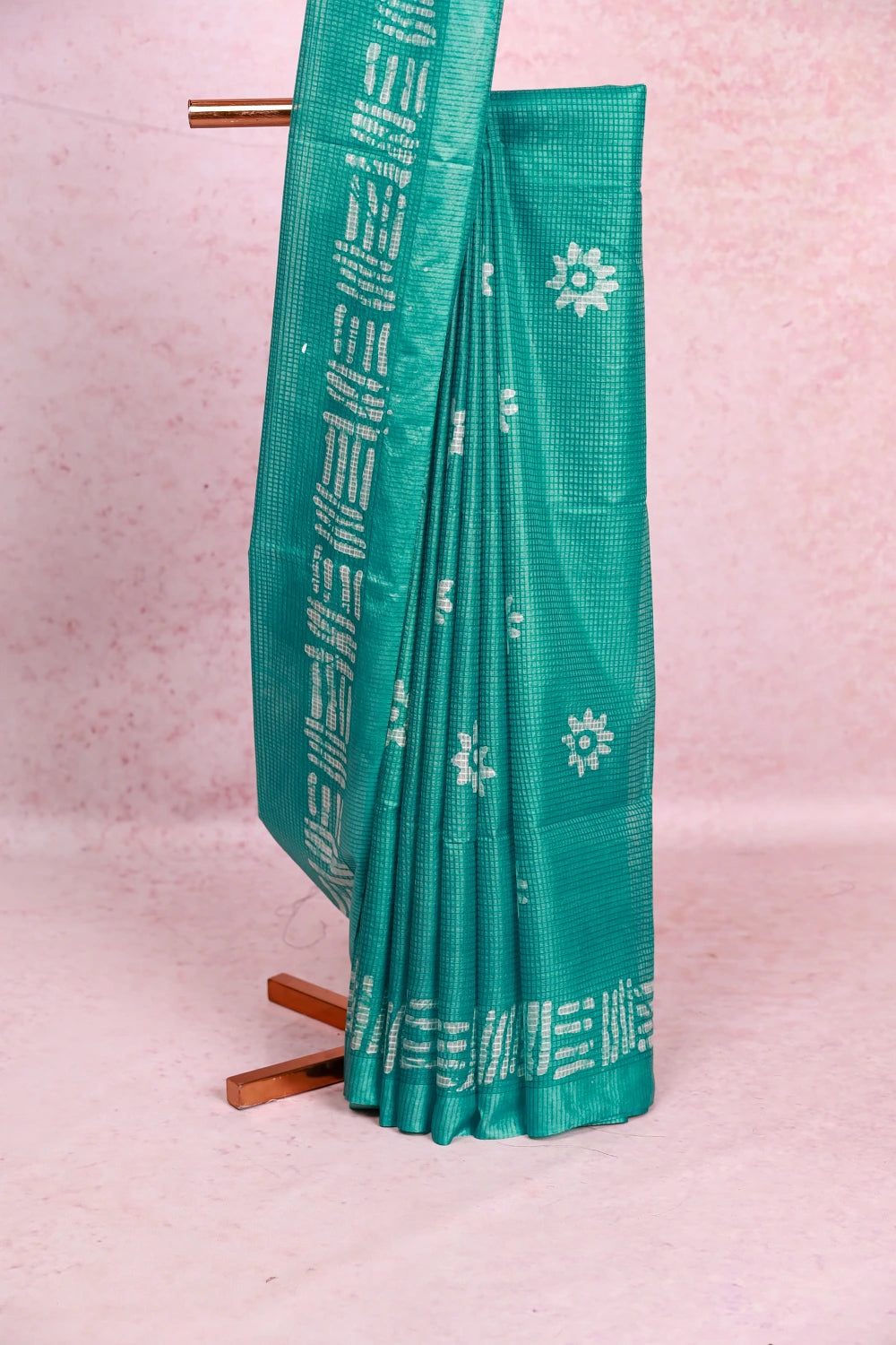 Teal Blue Cotton Kota Saree