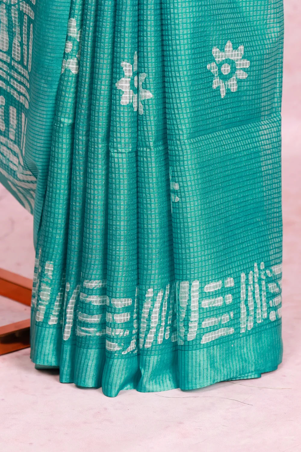Teal Blue Cotton Kota Saree