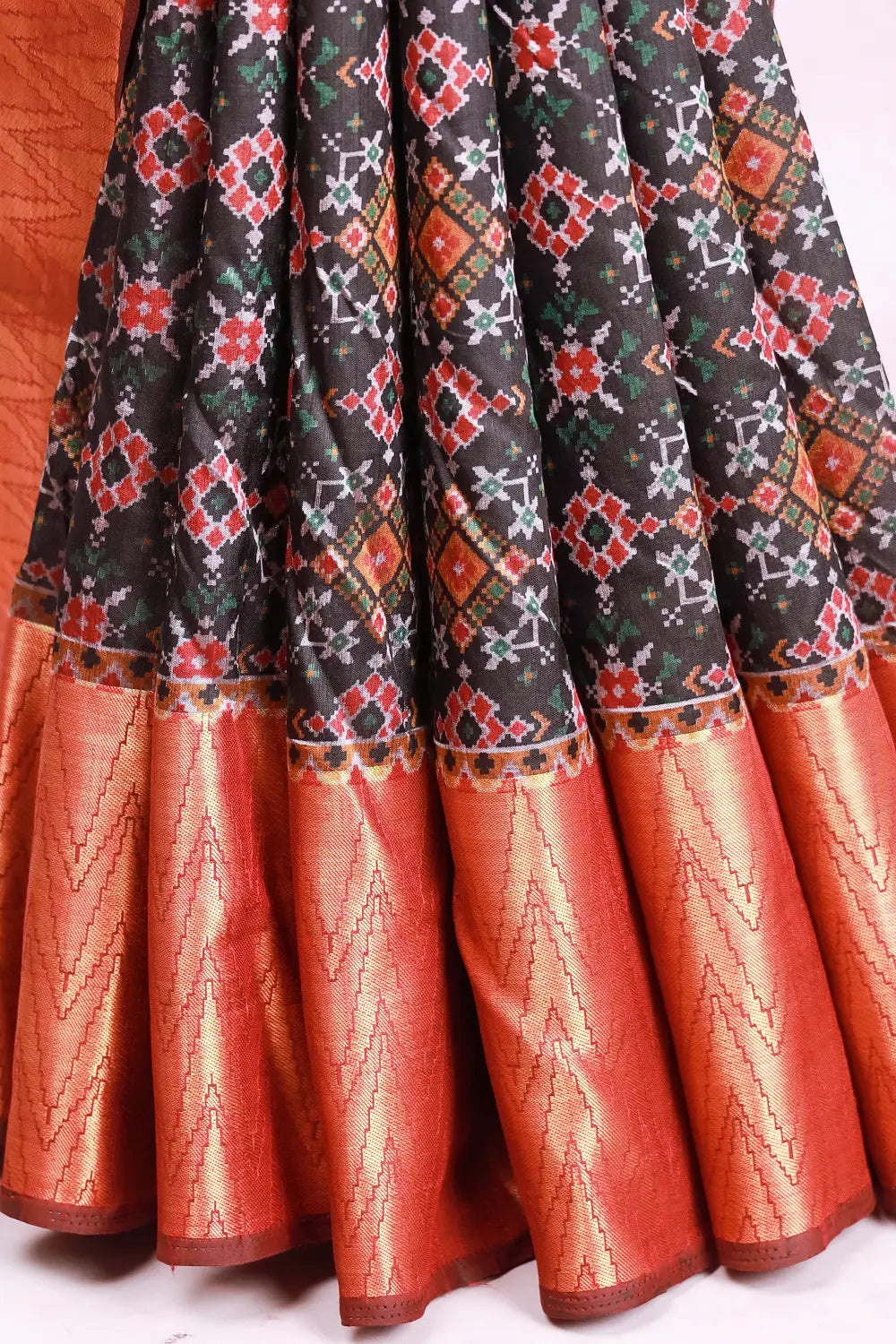 Black Chanderi Silk Saree