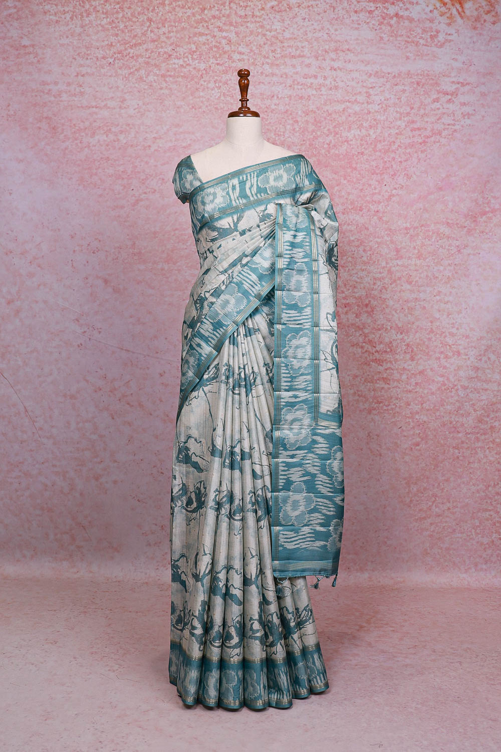 Off White Semi Tussar Saree